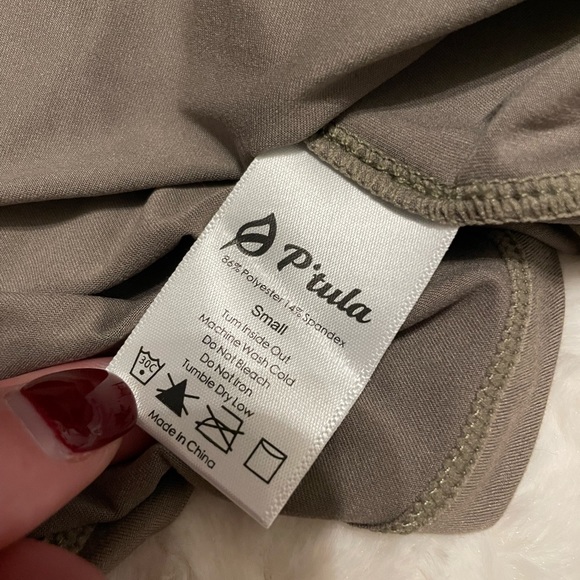 P’Tula Vivian V Neck in Olive - Picture 4 of 4